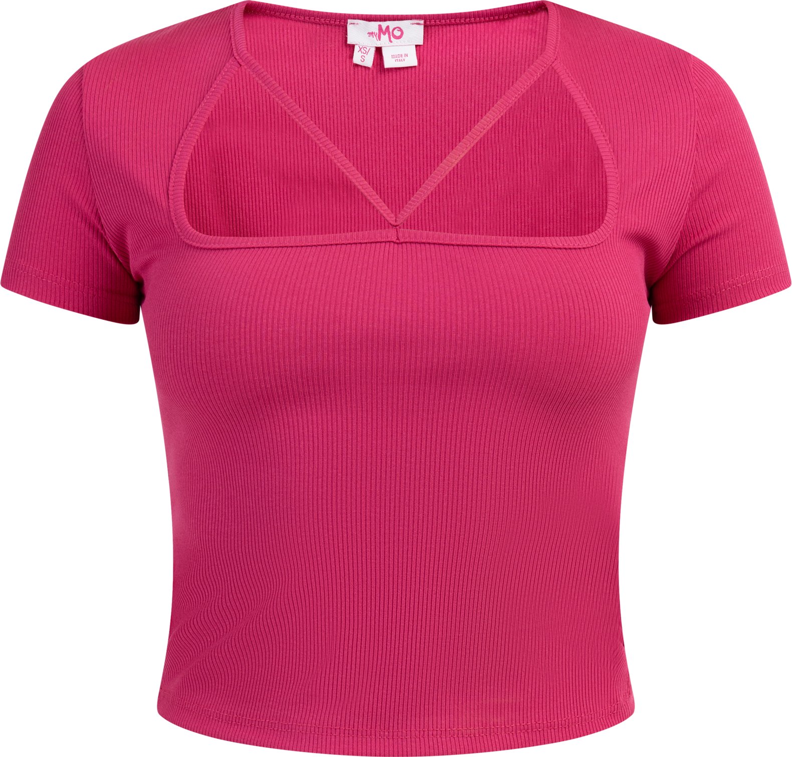 Mymo Rippstrick T-Shirt Damen Rosa