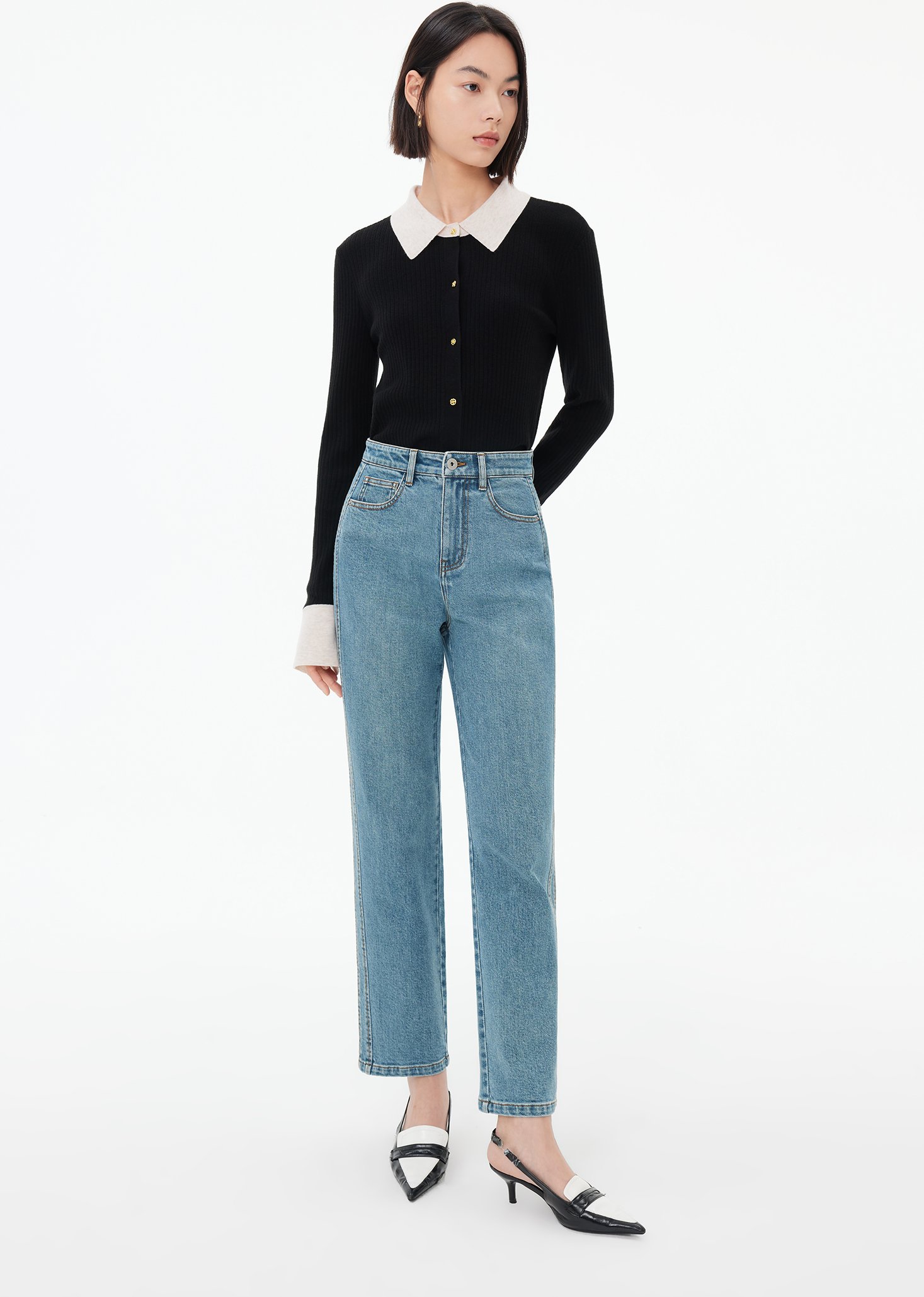 LILY BUSINESS FASHION KONTRASTREICHE STRICKJACKE FÜR DAMEN