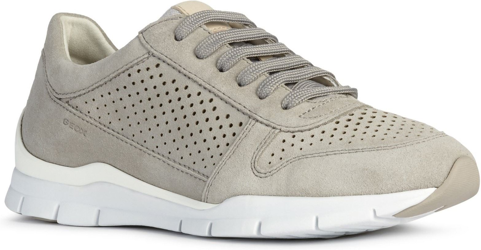 Geox D Sukie B Leder Damen Hellgrau Turnschuhe