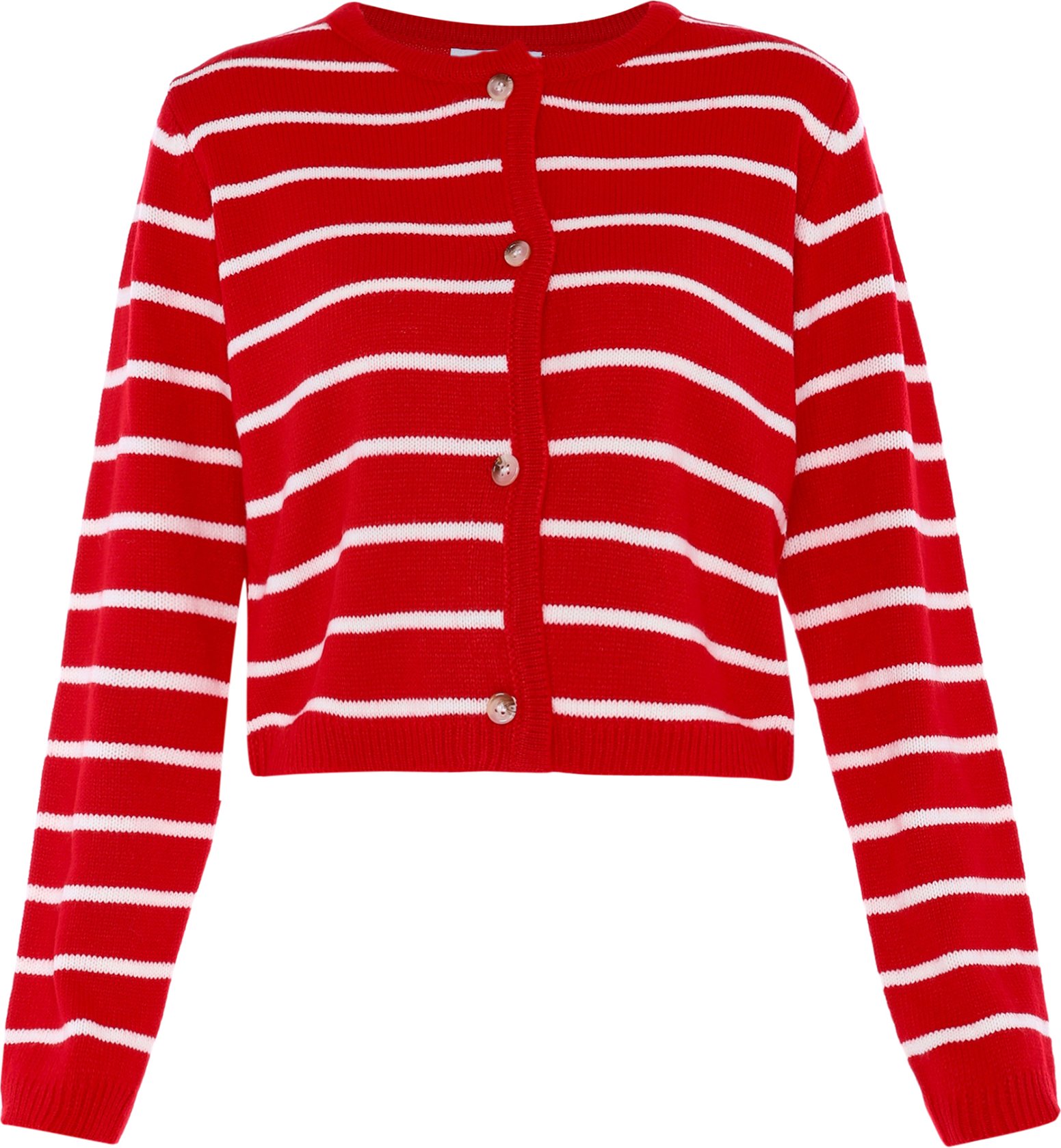 usha Strickjacke Damen rot weiß streifen