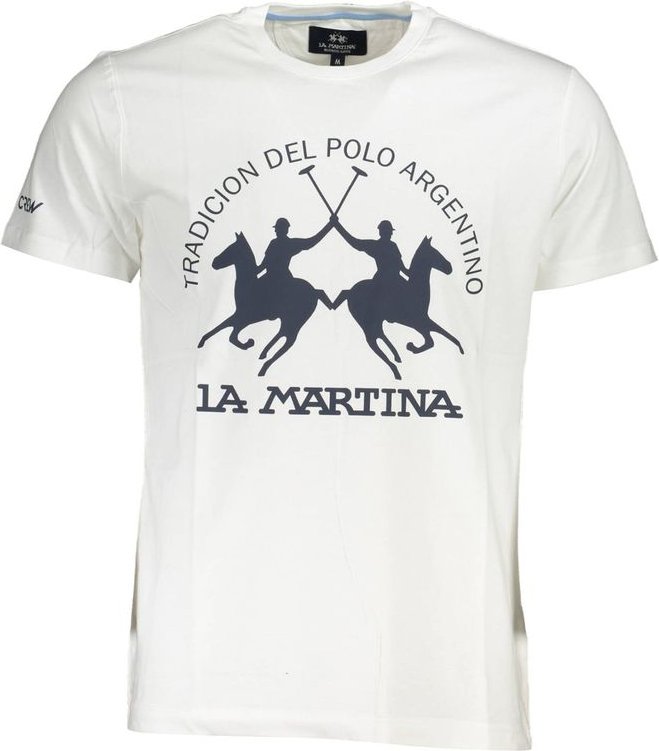 La Martina Weißes Baumwoll Herren T-Shirt
