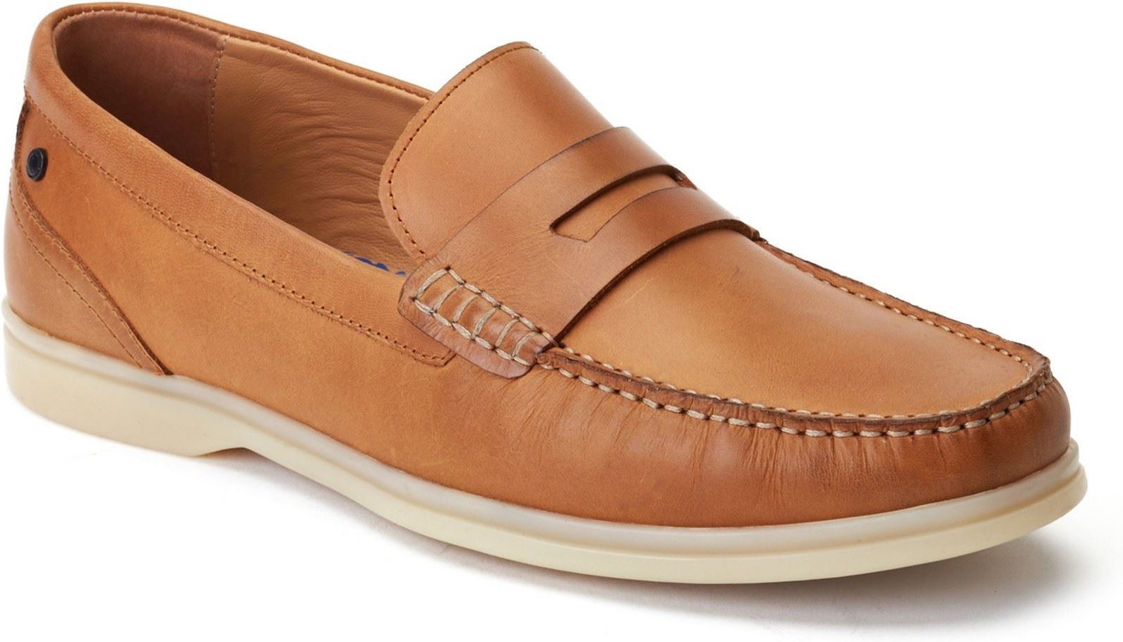 Base London Marlin Leder Herren Slipper in verbranntem Tan