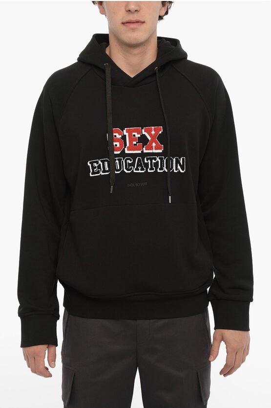 Bequemer Baumwoll-SEX-EDUCATION-Hoodie in Schwarz
