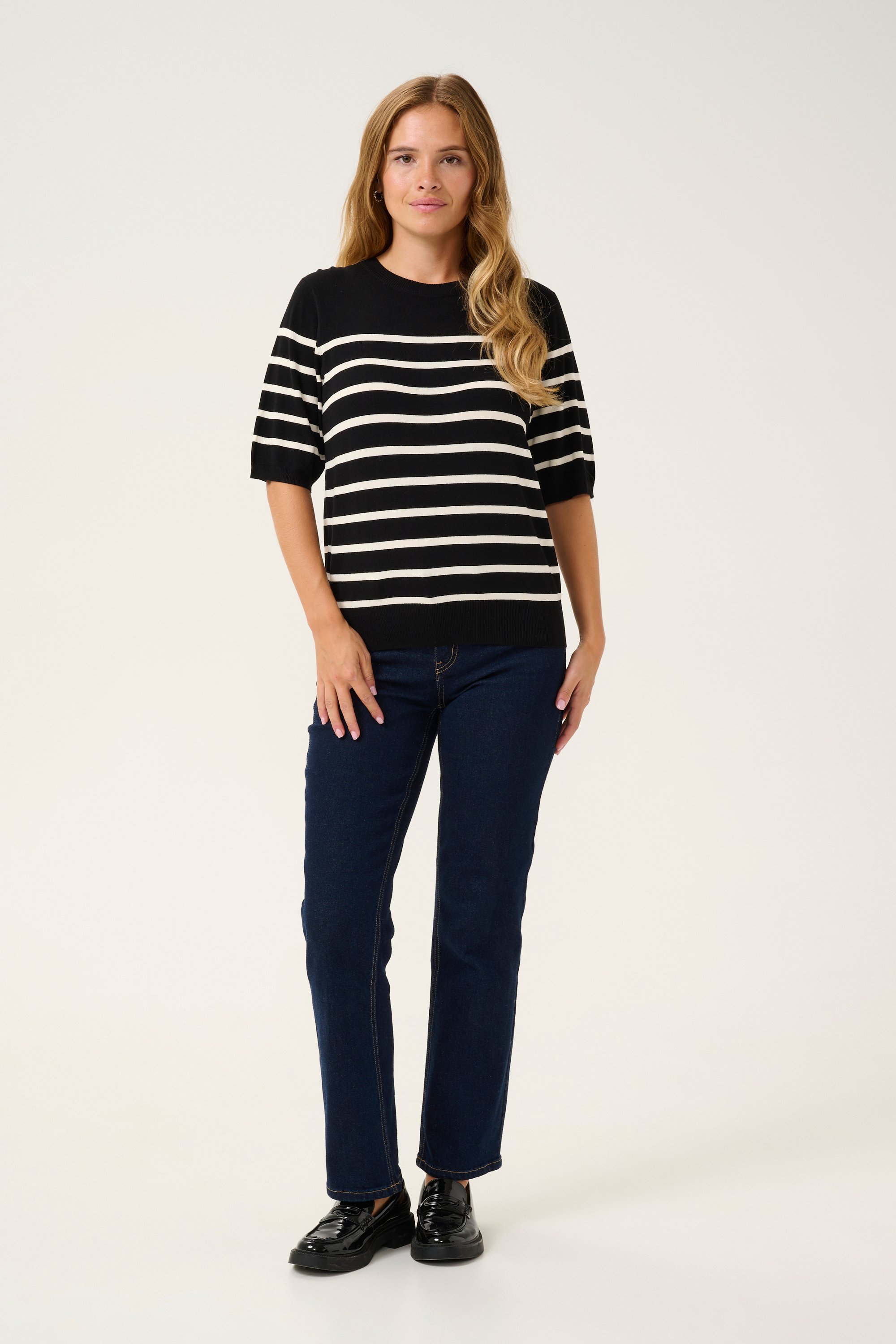 Strickpullover Relaxed fit black offwhite