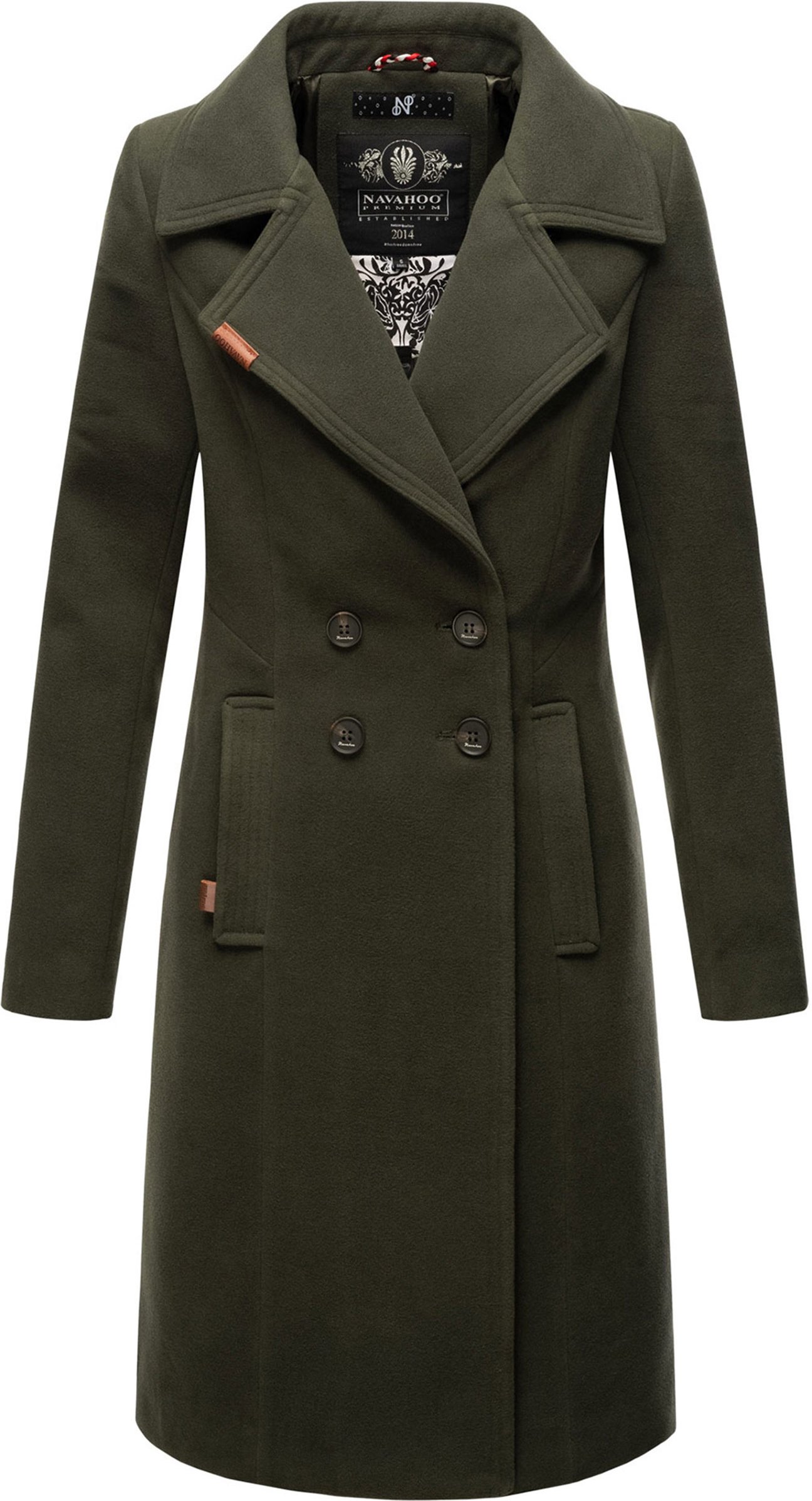 Navahoo Damen Trenchcoat Wooly – Premium Wintermantel mit Eleganter Passform