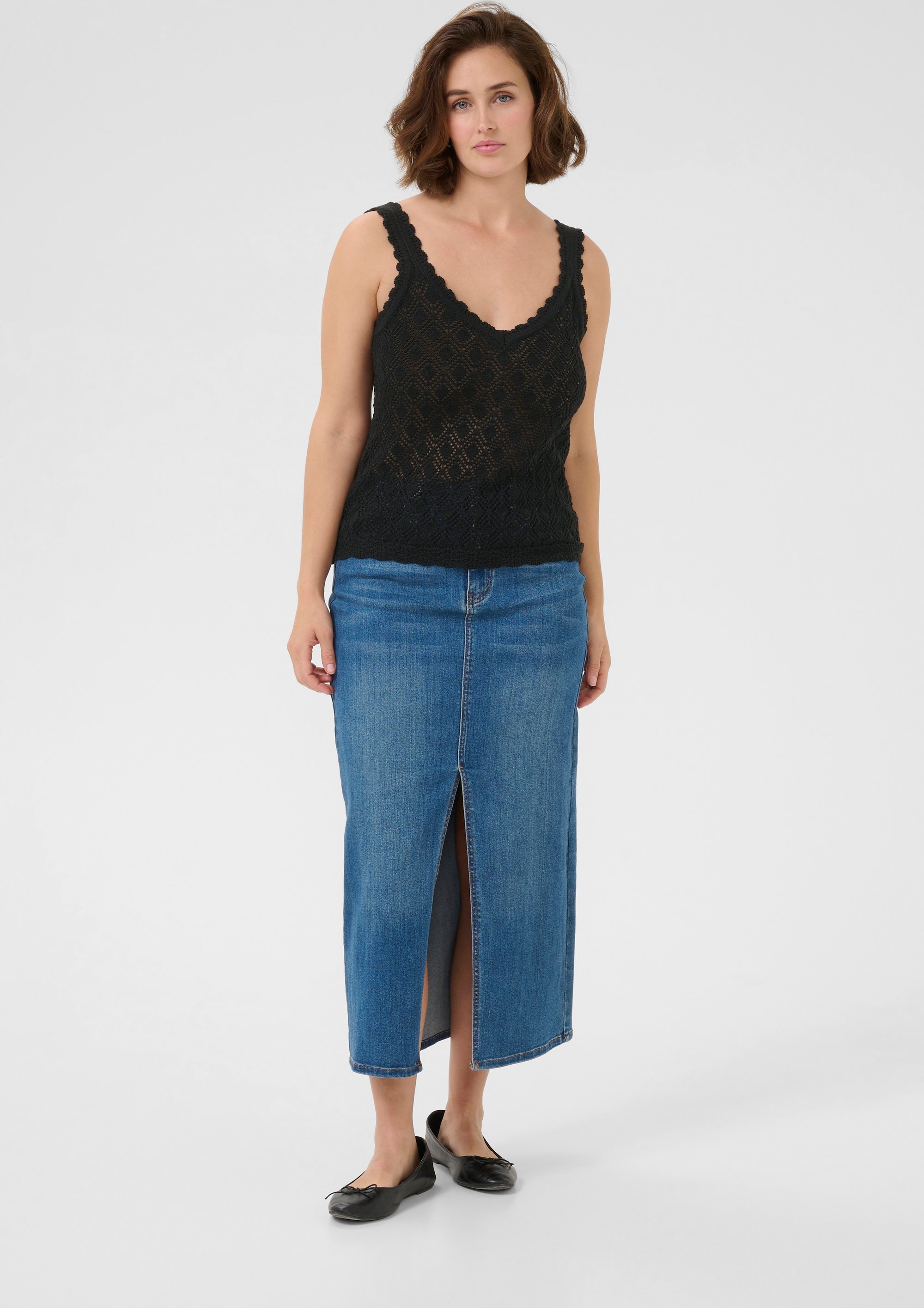 Ärmellose Bluse Regular fit Black