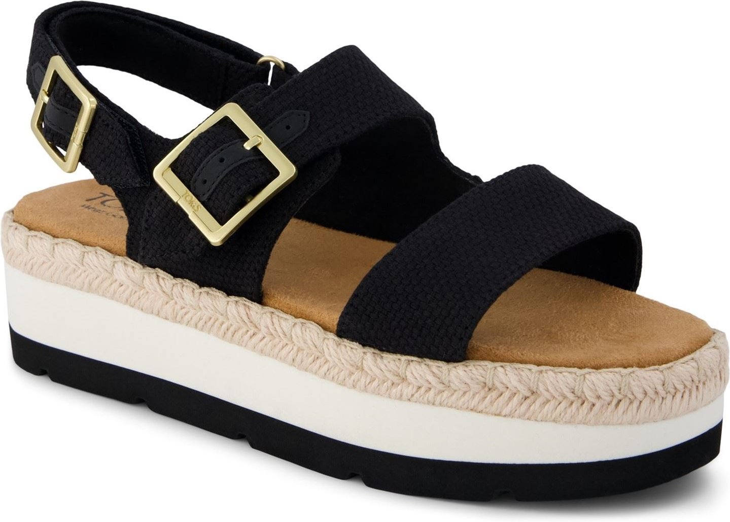 TOMS Giana Textil Damen Schwarze Strand-Sandalen