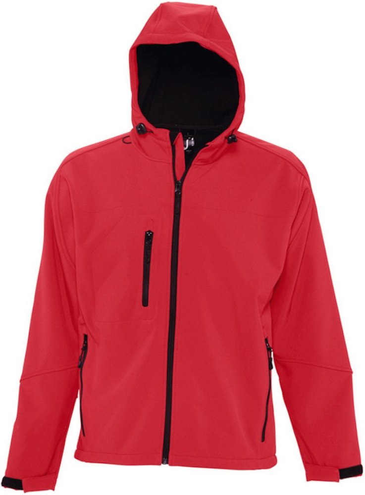Thumbnail - SOLS Mens Replay Hooded Soft Shell Jacket (atmungsaktiv, winddicht und wasserabweisend) (Pepper Red)