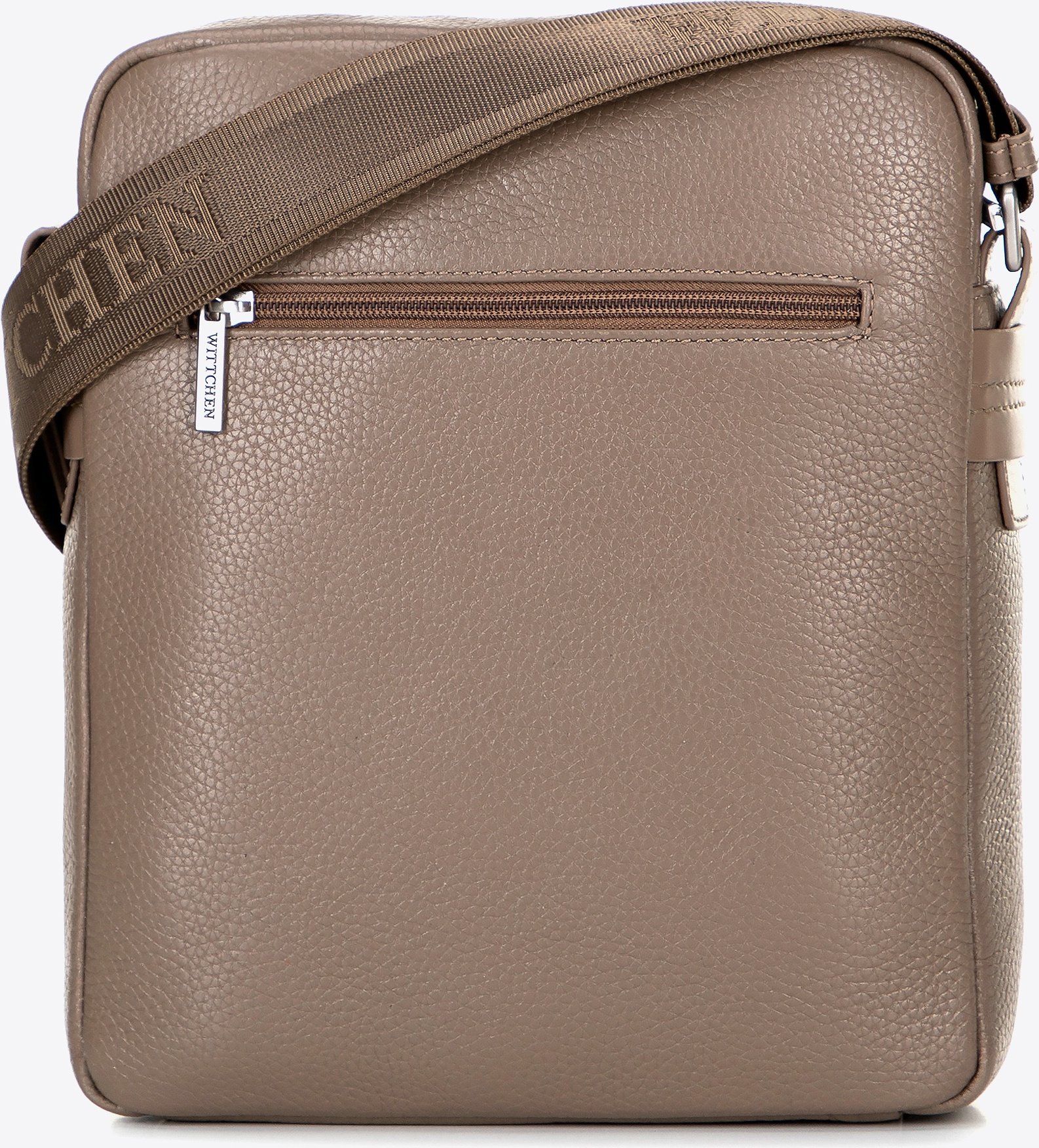 Wittchen Herren-Umhängetasche aus echtem Leder, groß, taupefarben