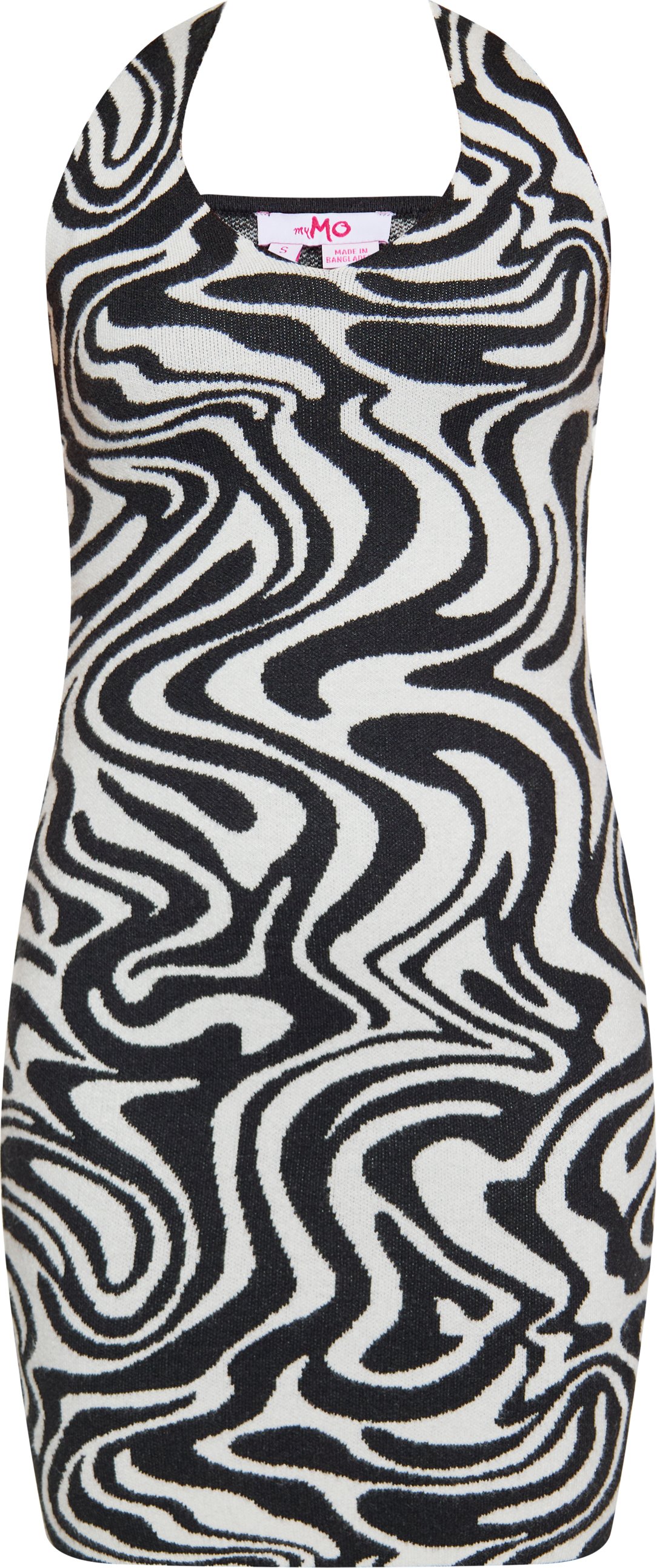 Mymo Kleid Damen wollweiß schwarz