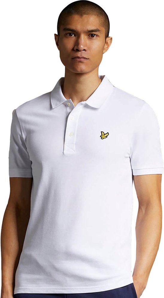 Lyle & Scott Einfarbiges Poloshirt in Weiß