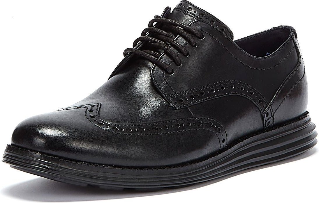 Kaufen Sie Cole Haan Øriginalgrand Wing Oxford Herrenschuhe In Schwarz/Schwarz Mit Brogue-Details