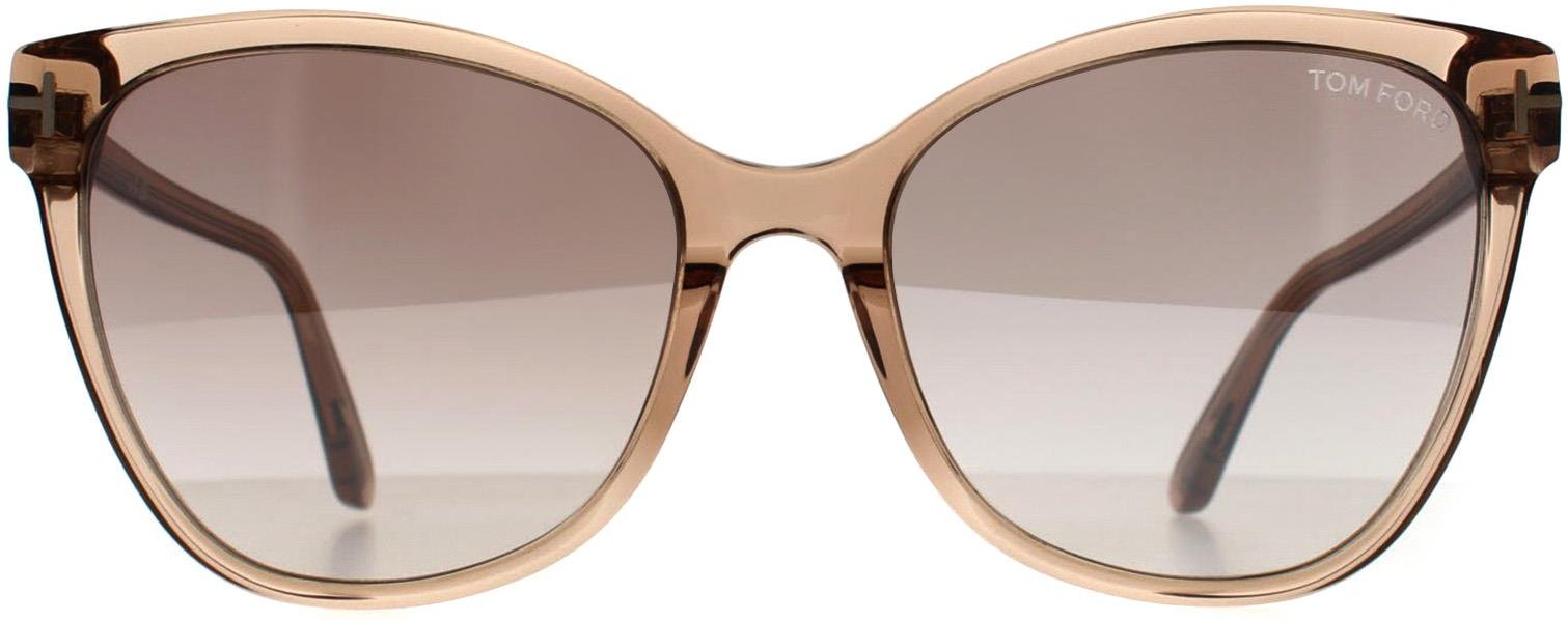 Tom Ford Cat Eye Damen glänzend hellbraun braun Spiegel Ani FT0844