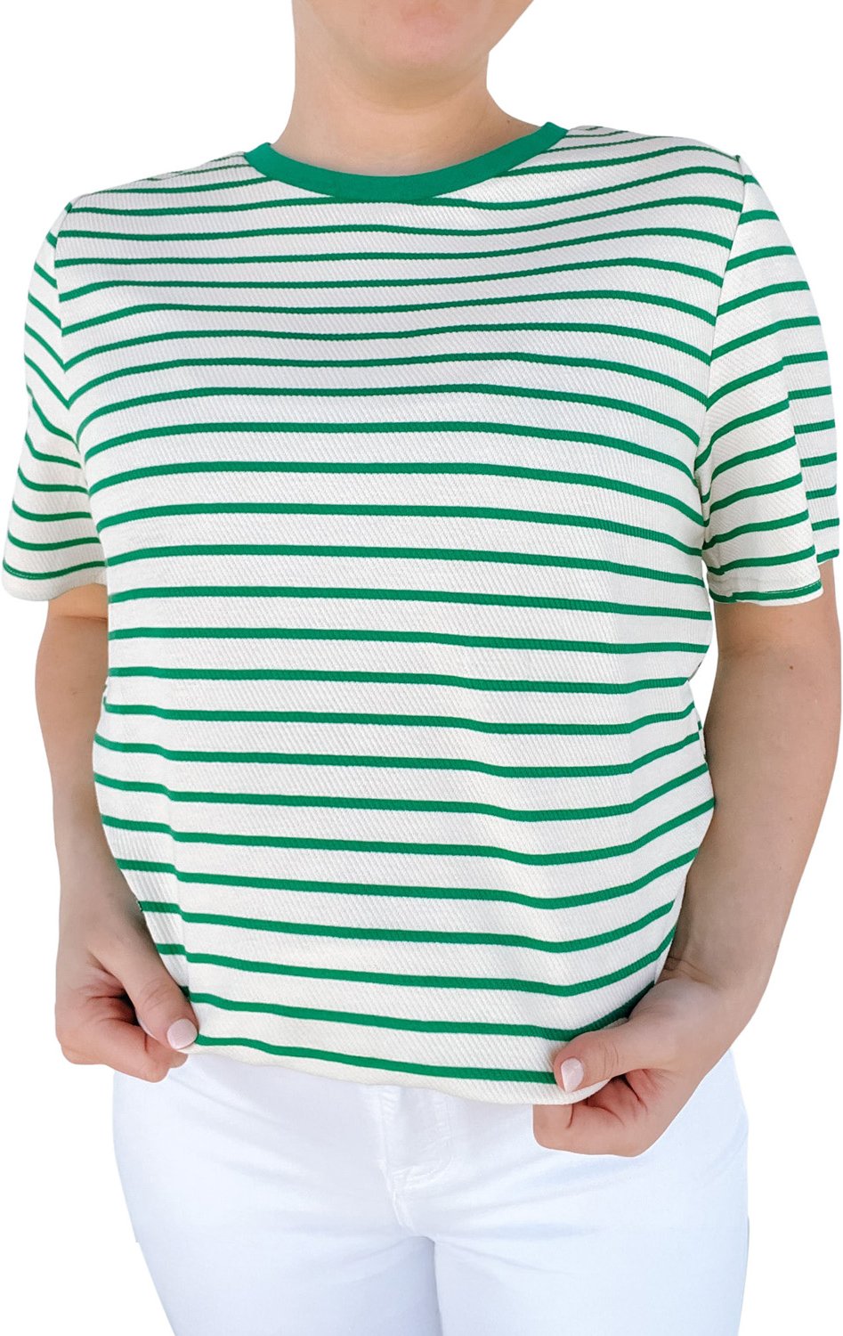 Oversized Kurzarm Gestreiftes T-Shirt