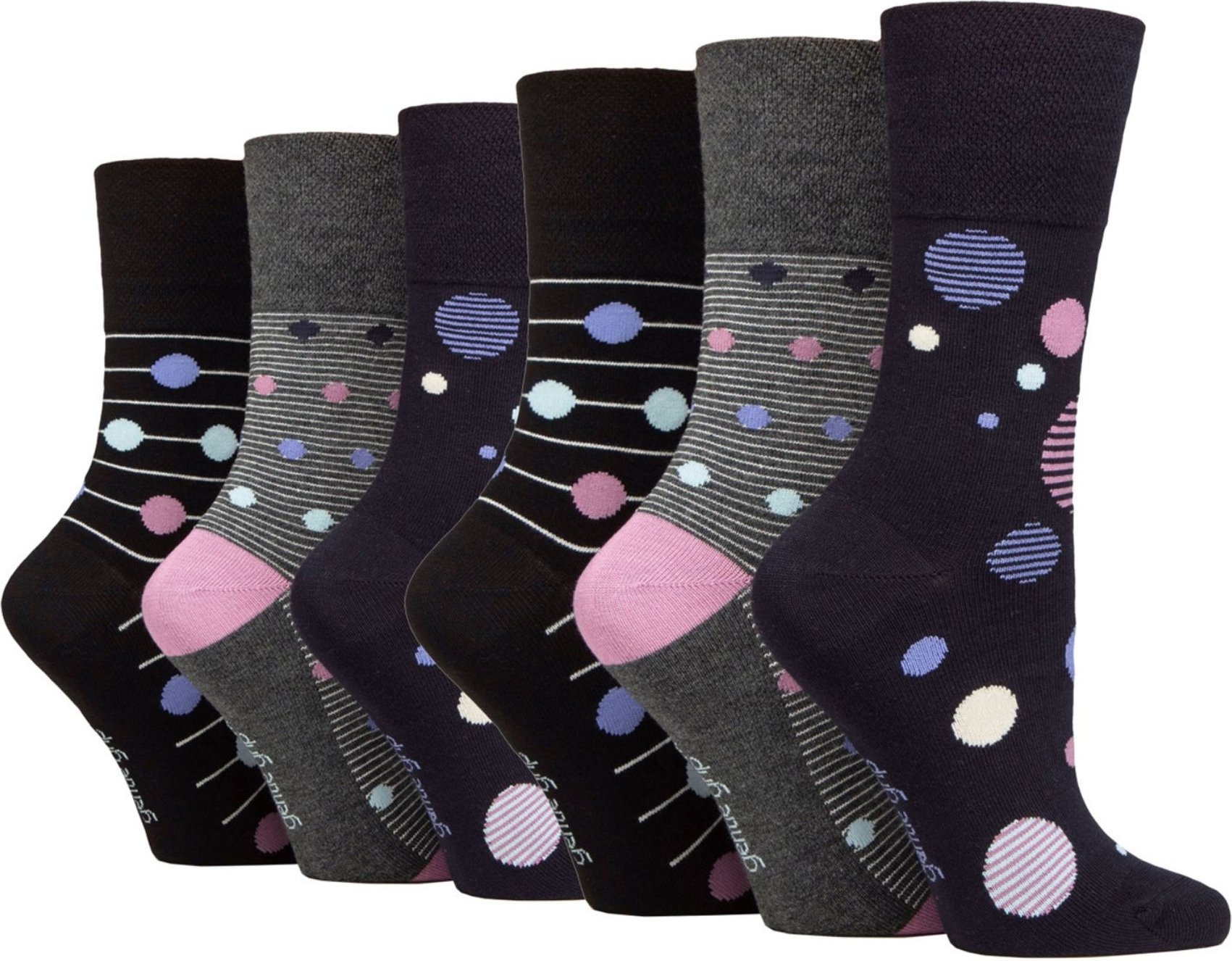 6er-Pack Damen Baumwollsocken ohne Gummi mit lockerem Oberschenkel