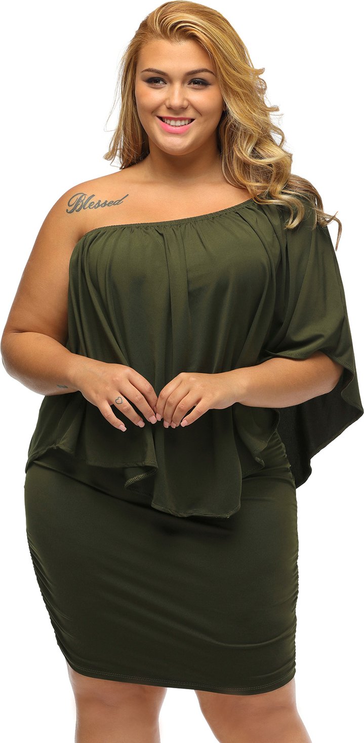 Große Größen Off-Shoulder Kleid