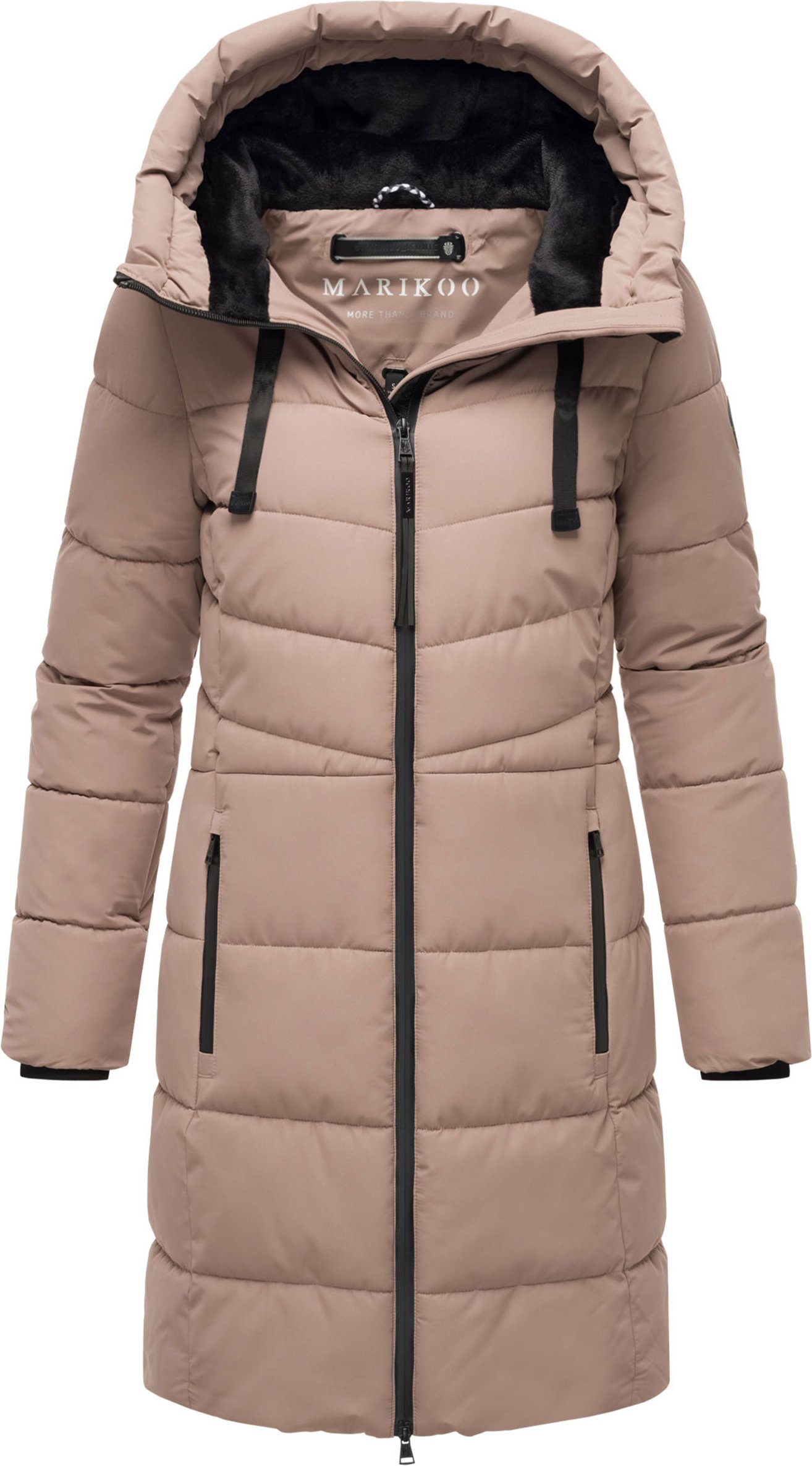 Marikoo Damen Winterjacke Natsukoo – warm, mit Teddyfell & Kapuze