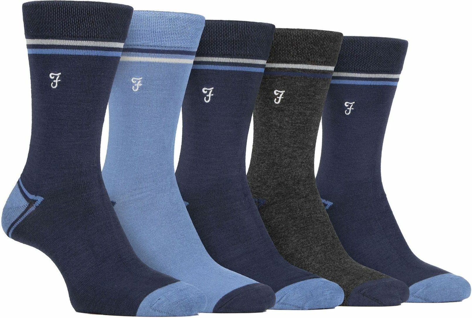 5er-Pack Herren Socken aus Bambus mit buntem gestreiftem Muster