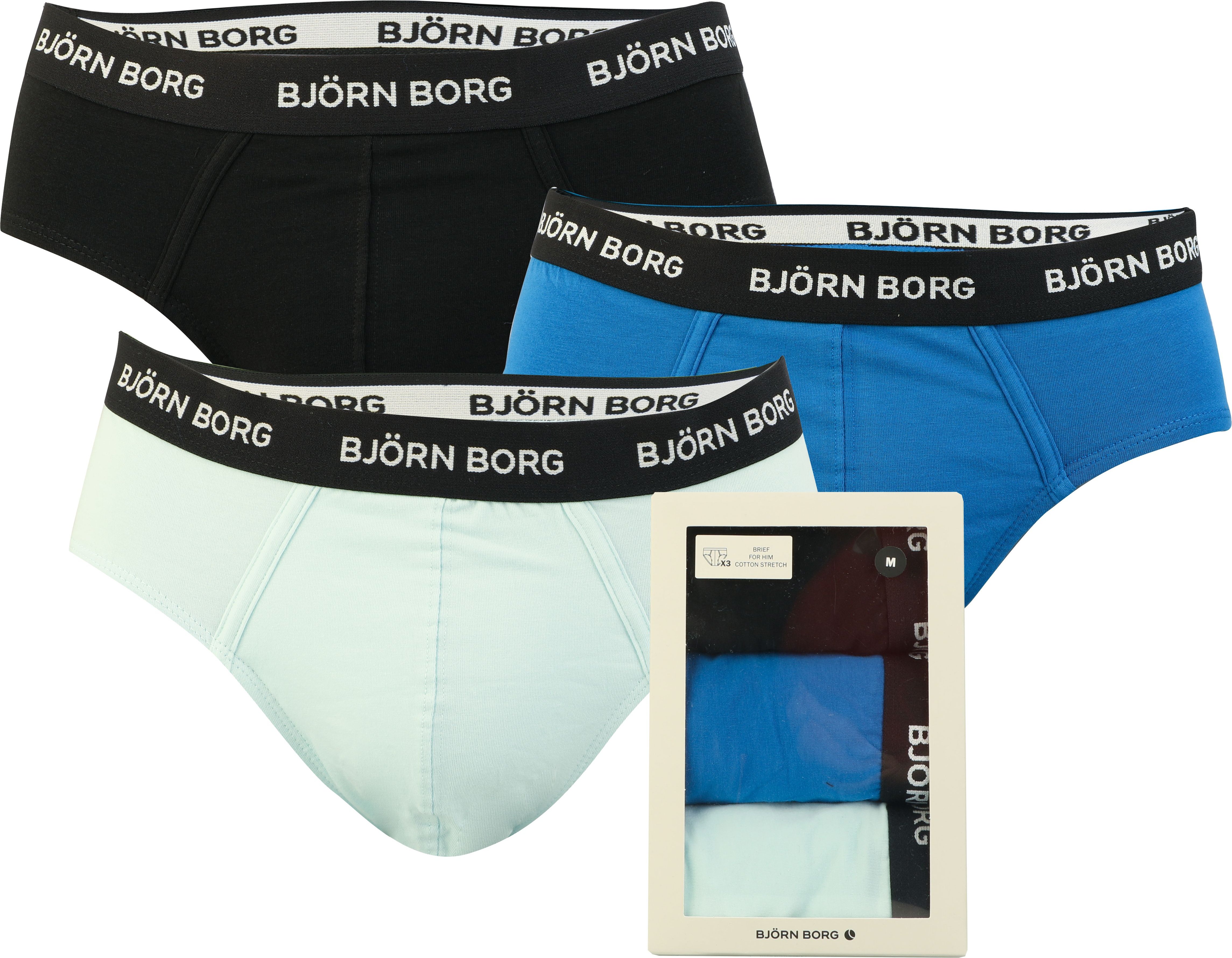 Bjorn Borg Herren Baumwoll-Stretch-Slips im 3er-Pack in Multi