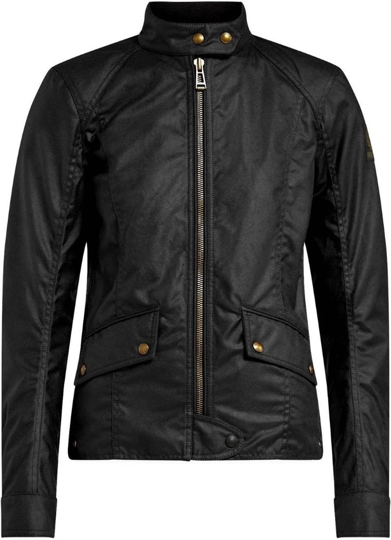 Schwarze Jacke aus gewachster Baumwolle von Belstaff Antrim