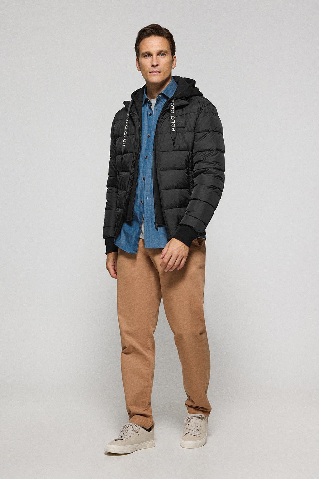 Steppjacke Canyon Schwarz mit Polo Club Details