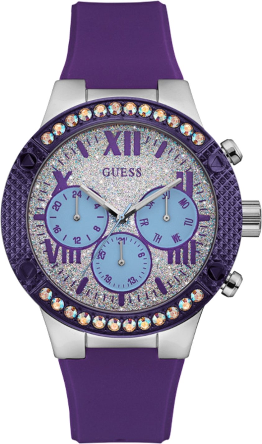 Guess Damenuhr Quartz Silber Lila