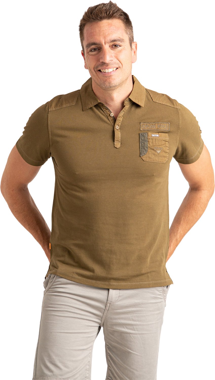 Herren Polo-Shirt aus Baumwolle mit kurzen Ärmeln und Tasche PRI2647