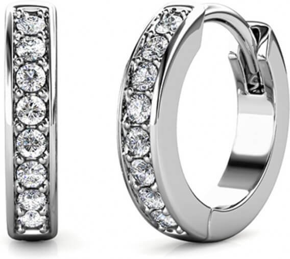 Kreisring-Ohrringe - Silber und Kristall