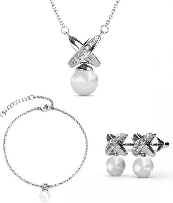 Parure et Coffret Crystal Chris Pearl - Argenté et Cristal
