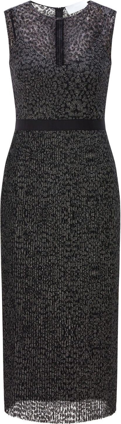 Boss - "Delyra" Midikleid für Damen (Schwarz/Silber)