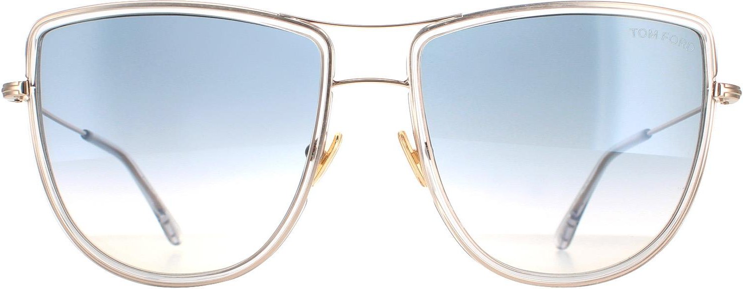 Tom Ford Aviator Damen glänzend Rose Gold Rauch Gradient Tina FT0759