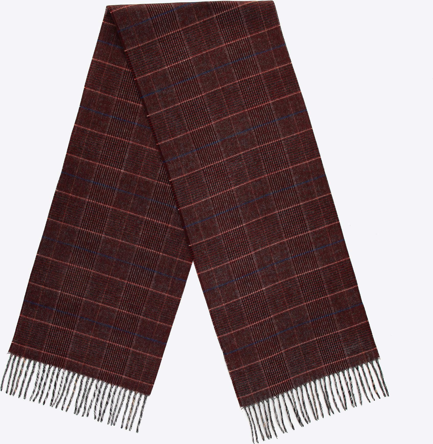 Wittchen Herrenschal, schmal, mit Fransen, Burgunderrot, Acryl