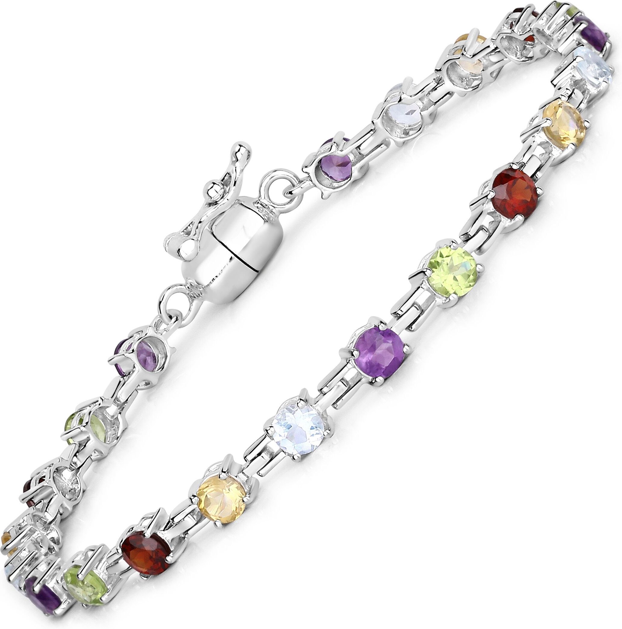 Vira Jewels Armband 925-Sterling Silber rhodiniert Multicolour rund