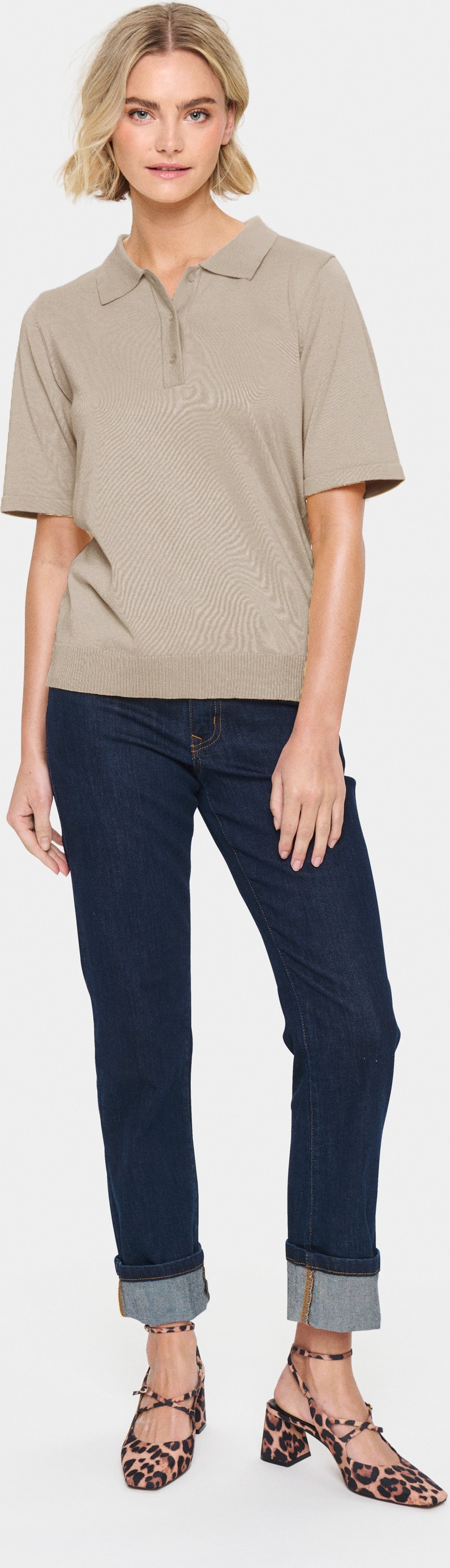 Strickpullover Lockere Passform taupe