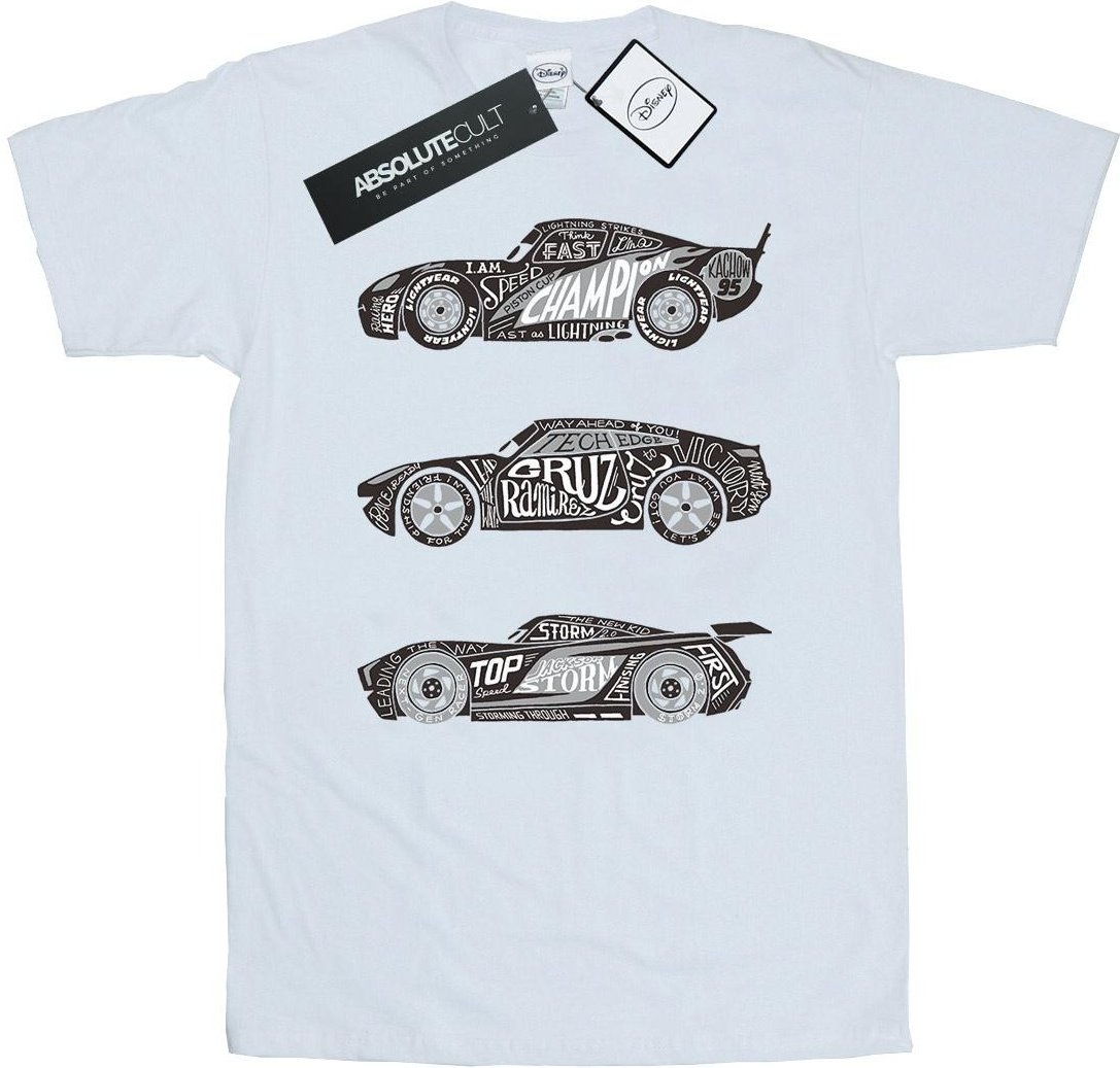 Disney - "Cars Text Racers" T-Shirt für Herren (Weiß)