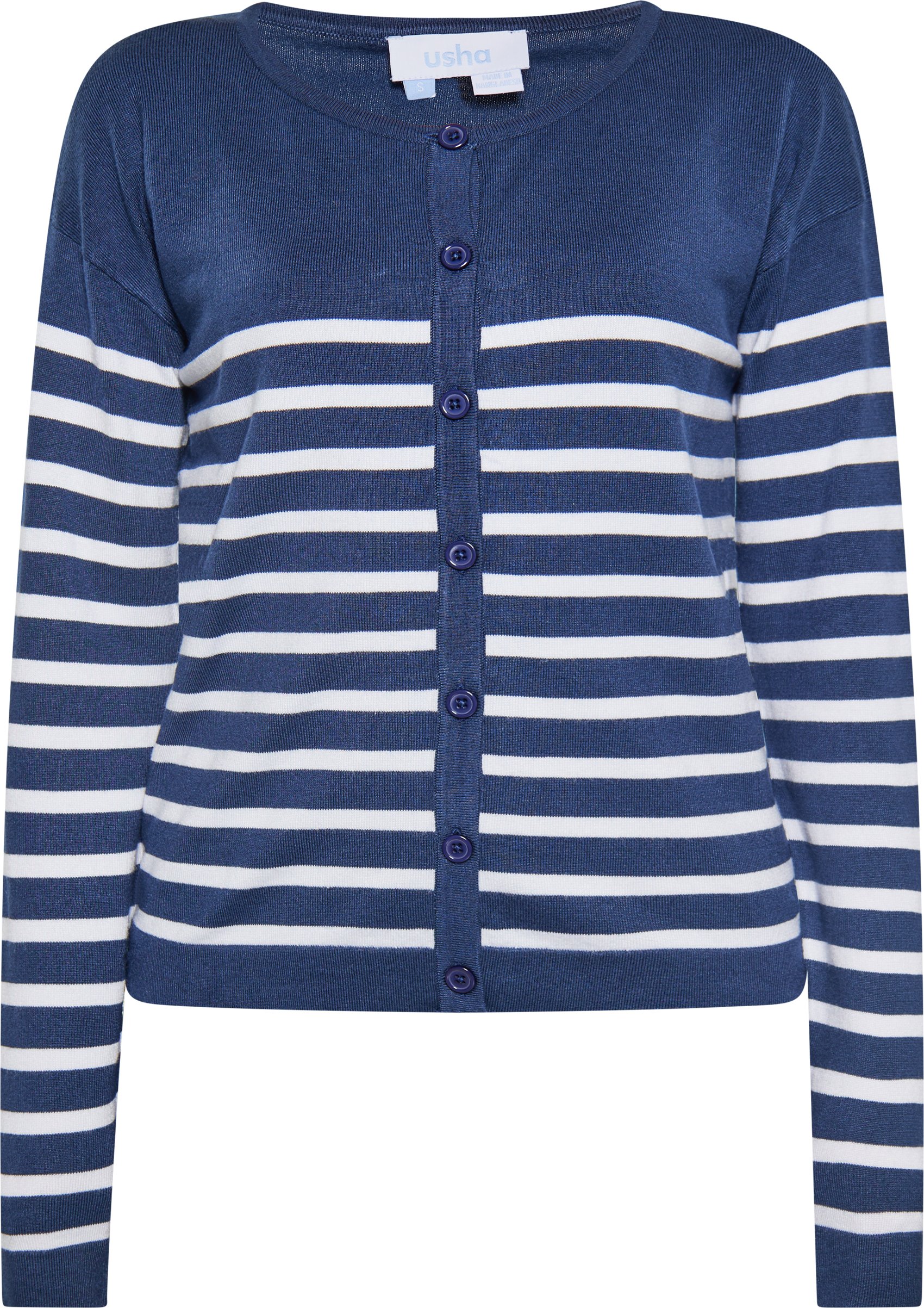 usha Strickjacke Damen marine weiss