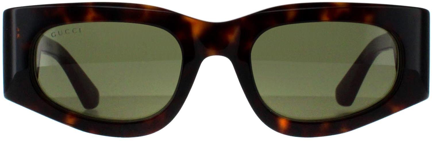 Gucci Rectangle Womens Havanna mit Grün und Rot Grün GG1664S