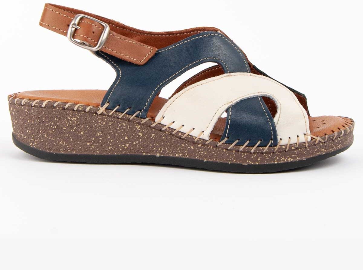 Purapiel Sandale Mit Keilabsatz Leida Blau