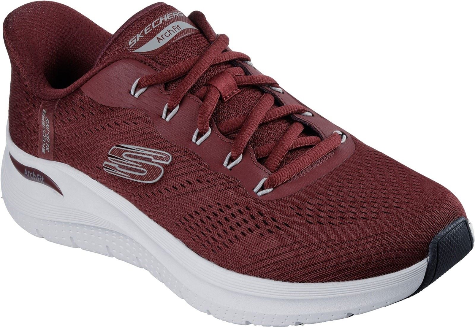 Skechers Arch Fit 2.0 Lestur Textile Herren Burgund Sneakers