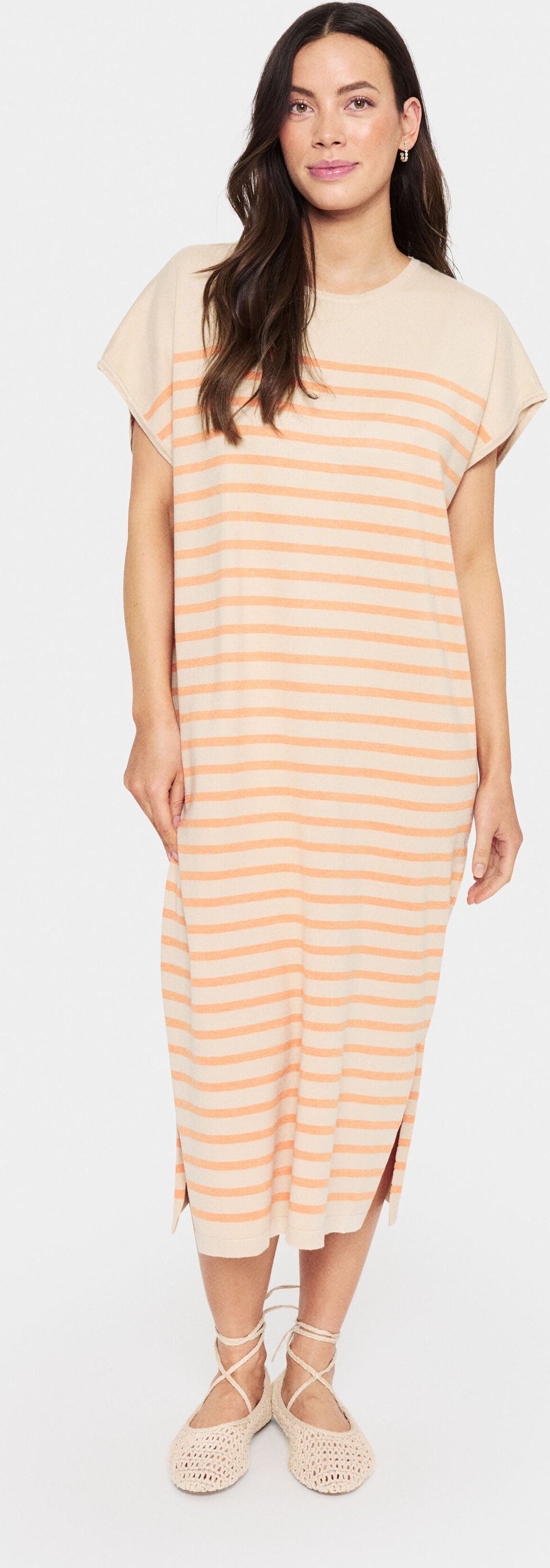 Kleid Lockere Passform Fog Orange Stripe orange