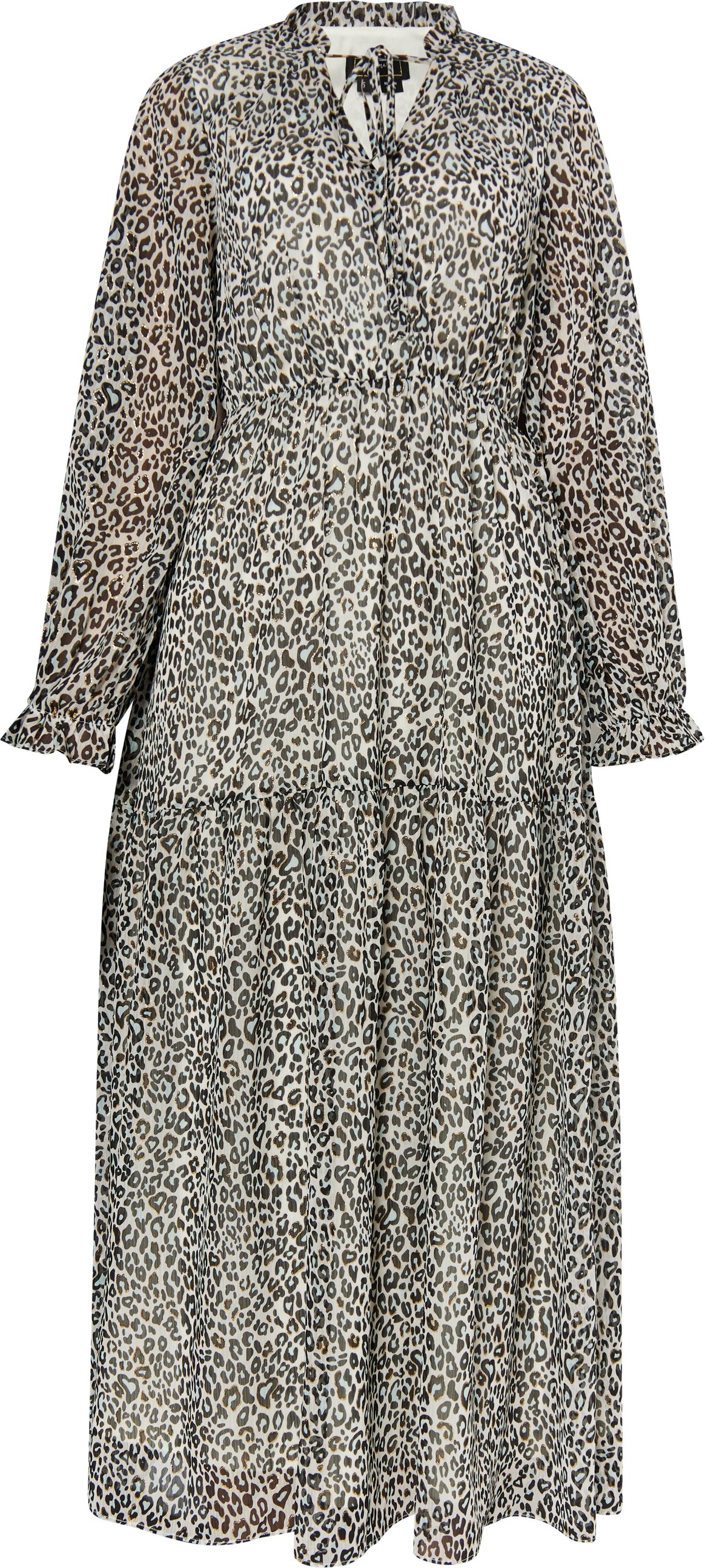 Faina Maxikleid mit Leoprint Damen Weiss Mehrfarbig