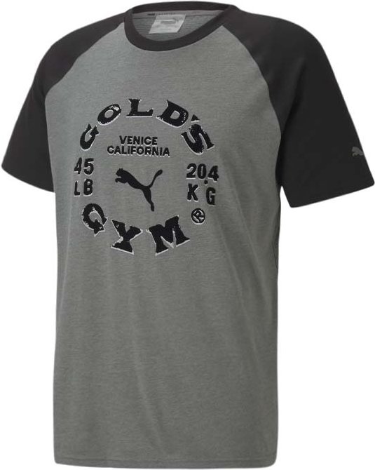 Puma x Gold's Gym Mens Grey Raglan T-Shirt