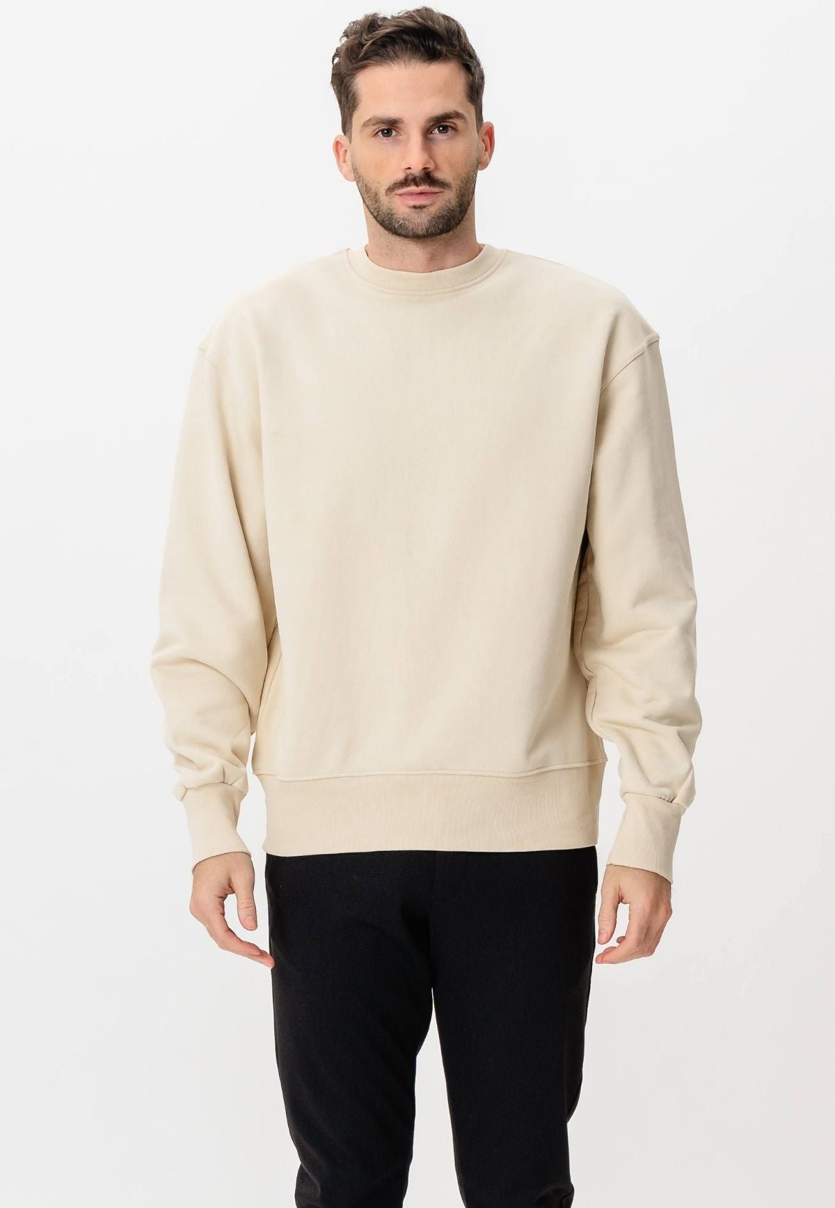 Schwerer Rundhalsausschnitt - Beige