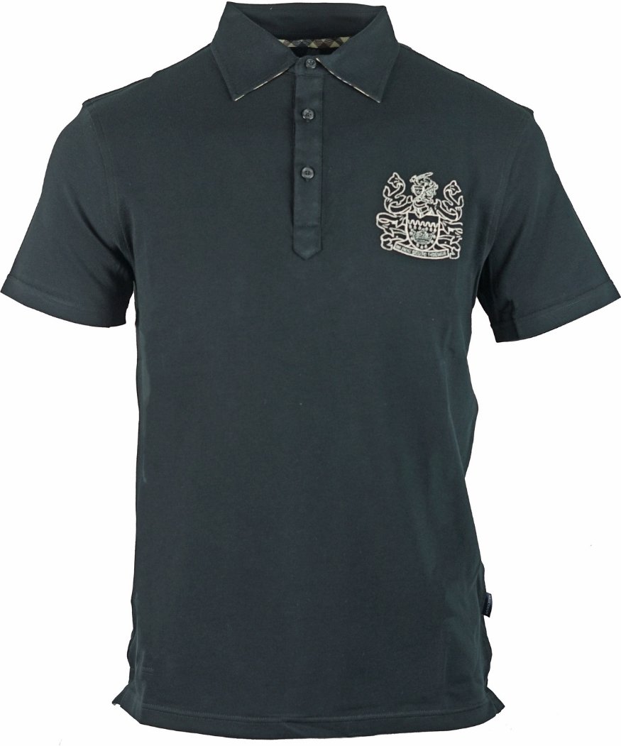 Aquascutum Aldis Logo Schwarzes Poloshirt