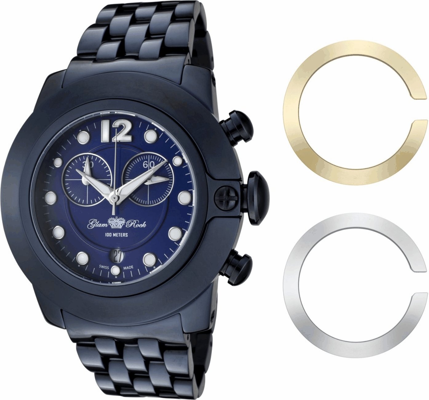 Thumbnail - Glam Rock Damenuhr Quartz Blau