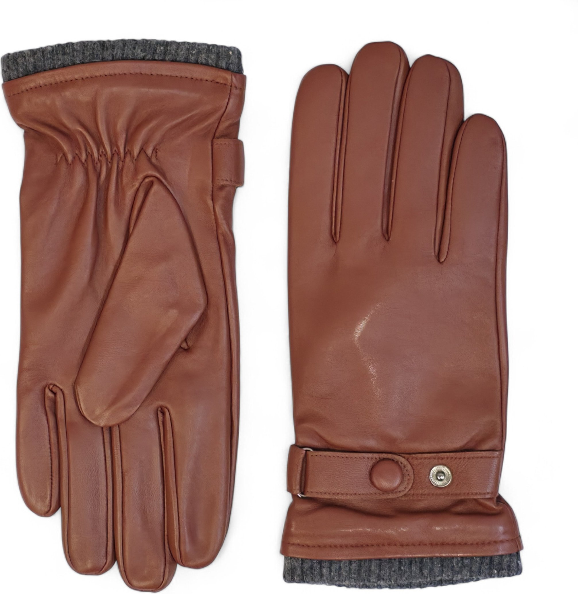 Herrenhandschuhe aus hellbraunem italienischem Leder mit warmem Wollfutter, ideal für Winter, Radfahren, Autofahren und ...