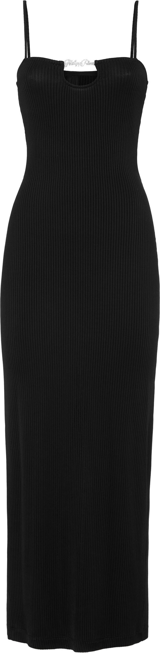 Rib Straight Across Midi Dress