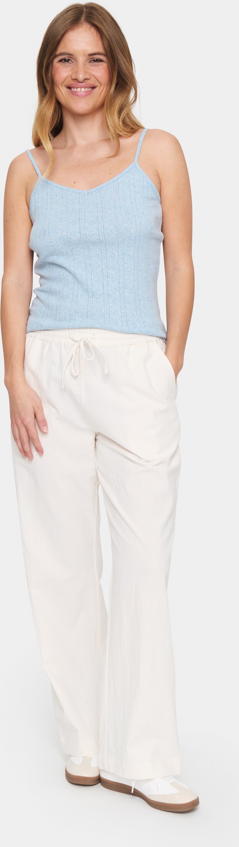 Ärmellose Bluse Gerade Passform Heather Melange