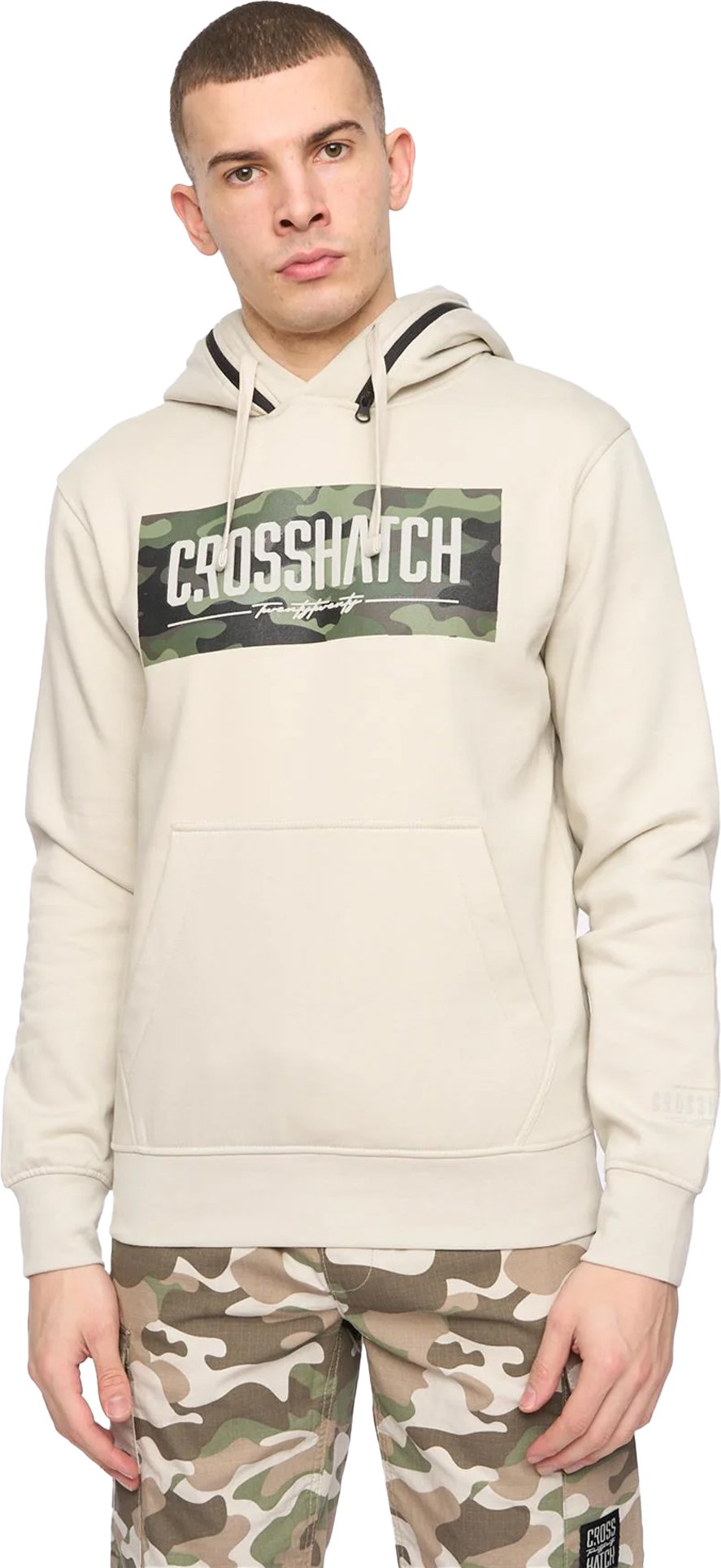 Crosshatch - "Camtort" Kapuzenpullover für Herren (Helles Steingrau)