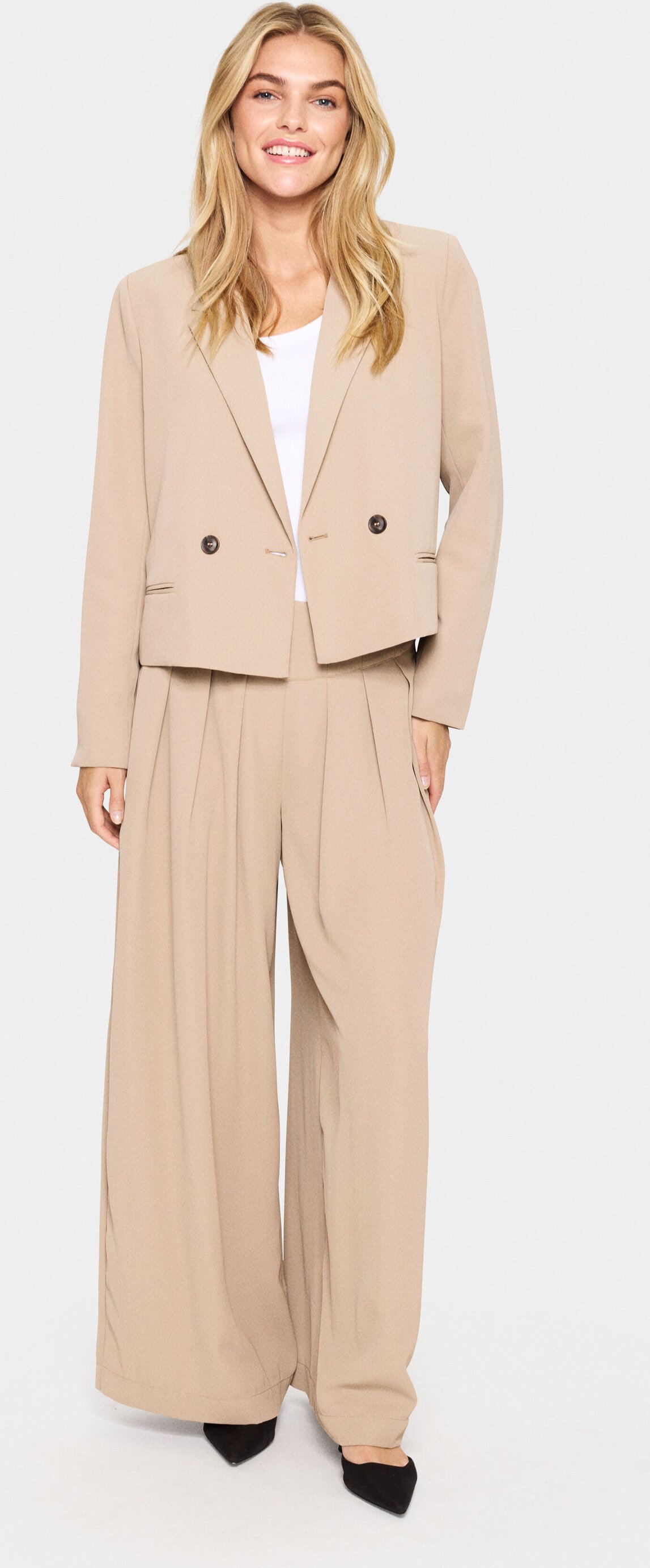 Casual Hose Lockere Passform Crockery beige